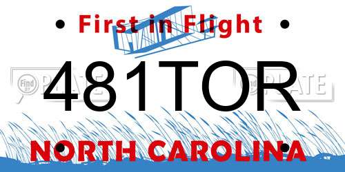 481TOR North Carolina License Plate