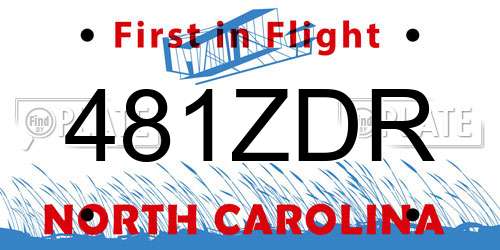 481ZDR North Carolina License Plate