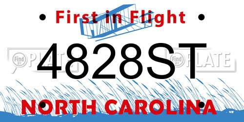 4828ST North Carolina License Plate