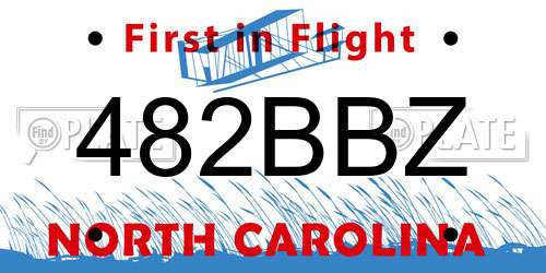 482BBZ North Carolina License Plate