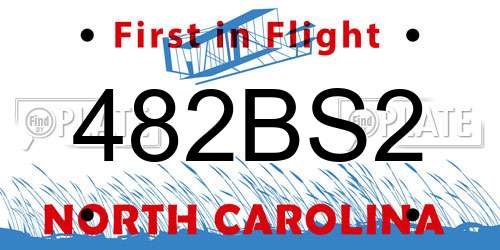 482BS2 North Carolina License Plate