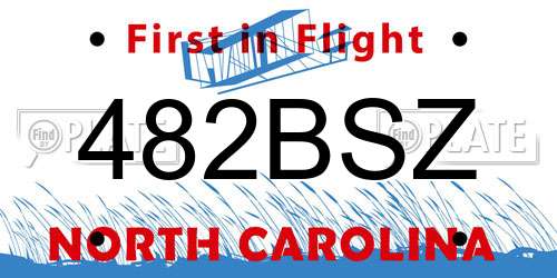 482BSZ North Carolina License Plate