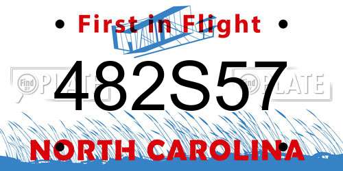 482S57 North Carolina License Plate