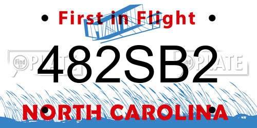 482SB2 North Carolina License Plate