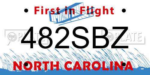 482SBZ North Carolina License Plate