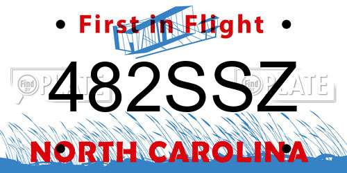 482SSZ North Carolina License Plate