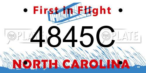 4845C North Carolina License Plate