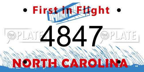 4847 North Carolina License Plate