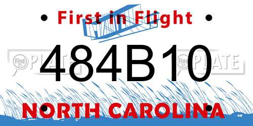 484B10 North Carolina License Plate