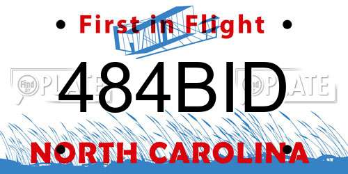 484BID North Carolina License Plate