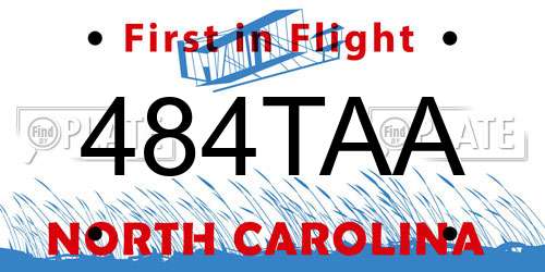 484TAA North Carolina License Plate