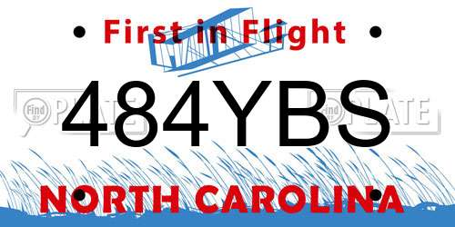 484YBS North Carolina License Plate