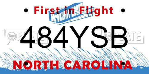 484YSB North Carolina License Plate