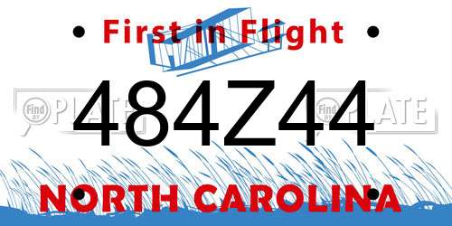 484Z44 North Carolina License Plate