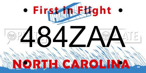 484ZAA North Carolina License Plate