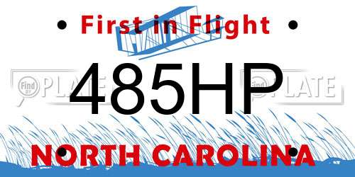 485HP North Carolina License Plate