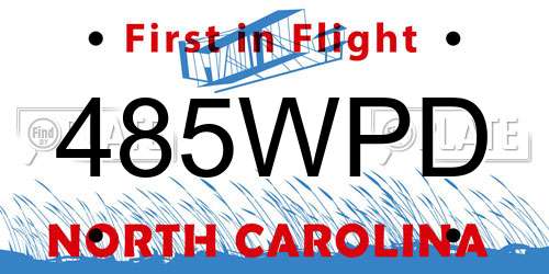 485WPD North Carolina License Plate