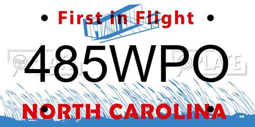 485WPO North Carolina License Plate