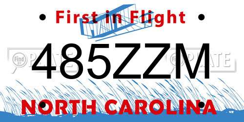 485ZZM North Carolina License Plate