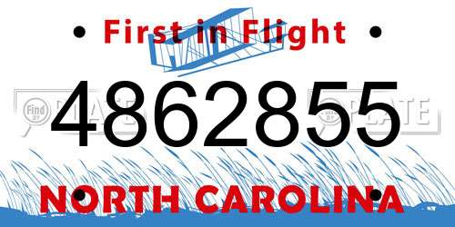 4862855 North Carolina License Plate