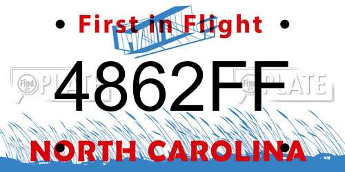 4862FF North Carolina License Plate