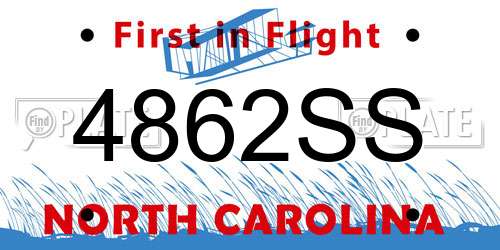 4862SS North Carolina License Plate