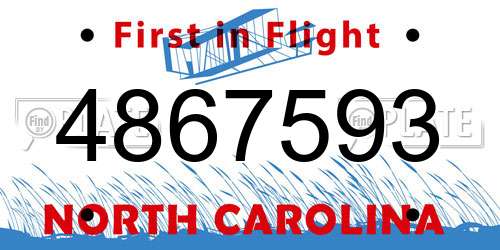 4867593 North Carolina License Plate
