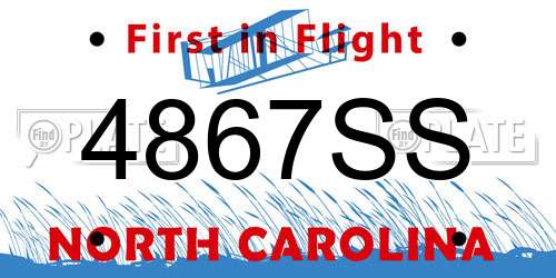 4867SS North Carolina License Plate