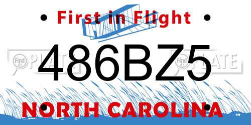 486BZ5 North Carolina License Plate