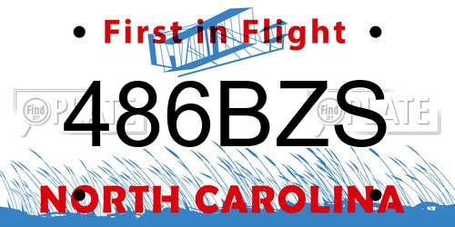 486BZS North Carolina License Plate