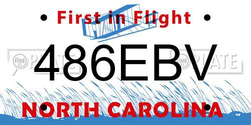 486EBV North Carolina License Plate