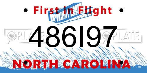 486I97 North Carolina License Plate