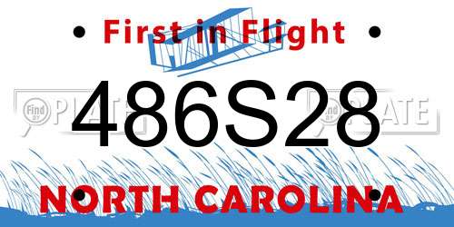 486S28 North Carolina License Plate