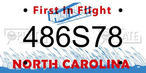 486S78 North Carolina License Plate