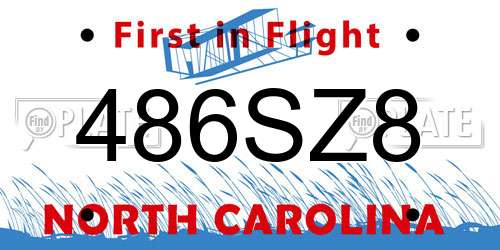 486SZ8 North Carolina License Plate