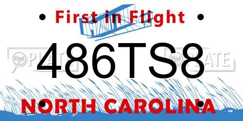 486TS8 North Carolina License Plate
