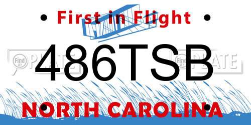 486TSB North Carolina License Plate