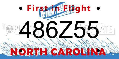486Z55 North Carolina License Plate