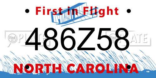 486Z58 North Carolina License Plate