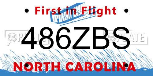 486ZBS North Carolina License Plate