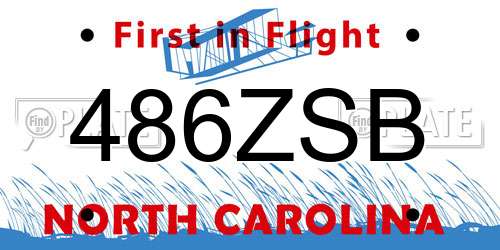486ZSB North Carolina License Plate