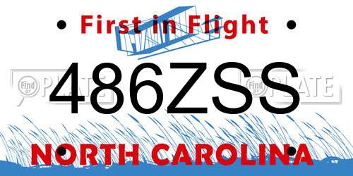 486ZSS North Carolina License Plate