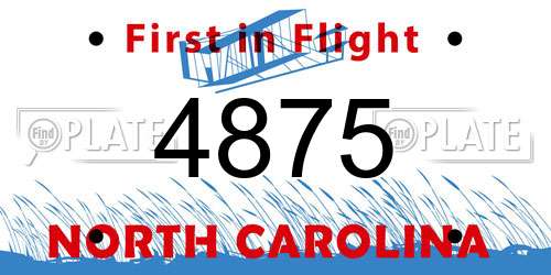 4875 North Carolina License Plate