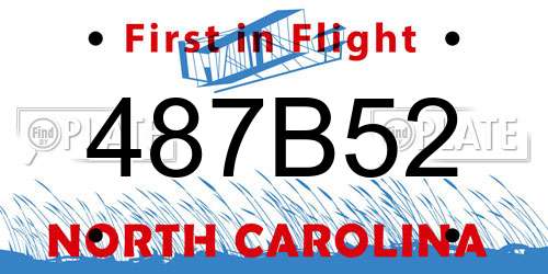 487B52 North Carolina License Plate
