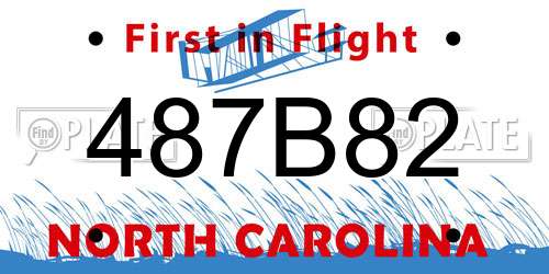 487B82 North Carolina License Plate