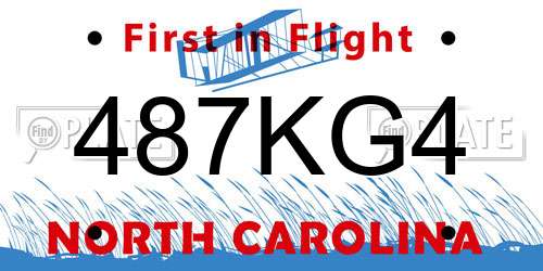 487KG4 North Carolina License Plate
