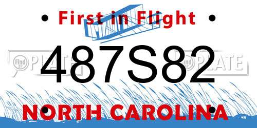487S82 North Carolina License Plate