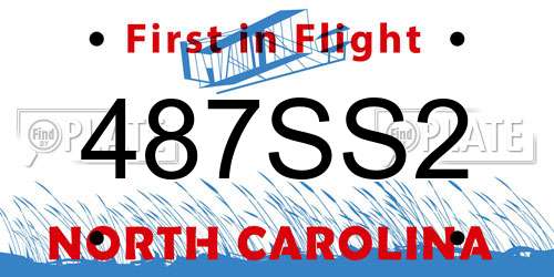 487SS2 North Carolina License Plate