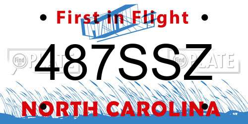 487SSZ North Carolina License Plate