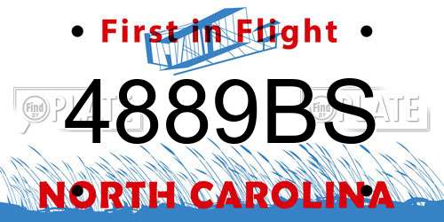 4889BS North Carolina License Plate